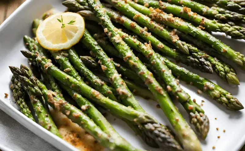Frozen Asparagus Cooking Process Roast at high temperature