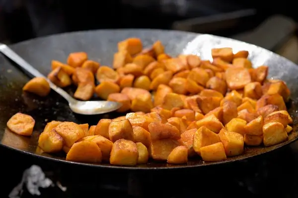 Cooking Sweet Potato Cubes