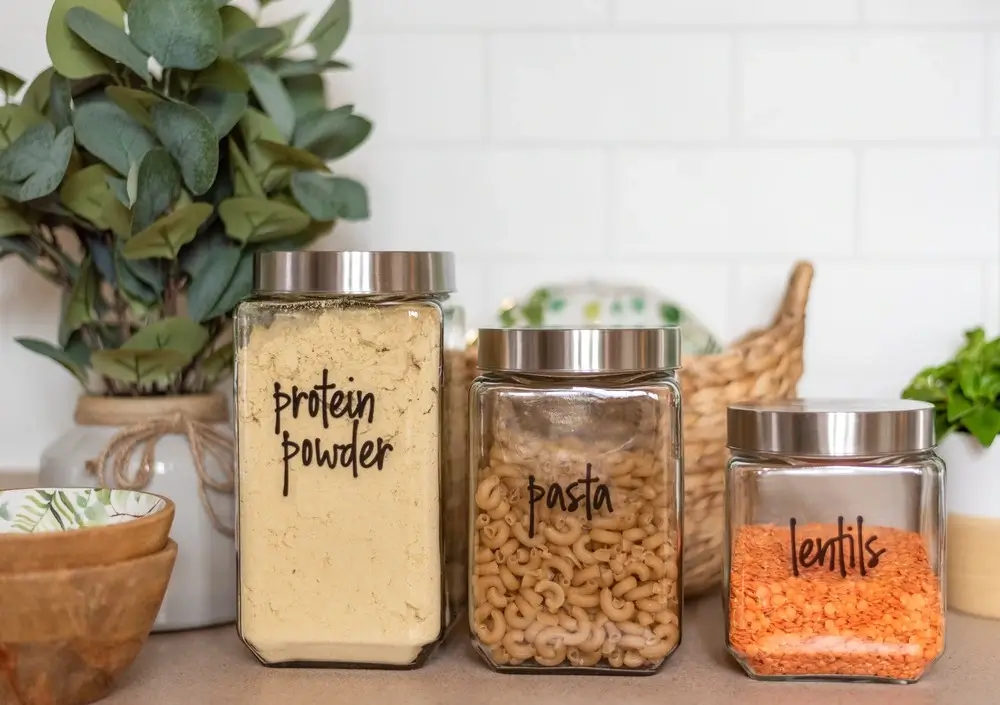 Label containers for kitchen drawer organization