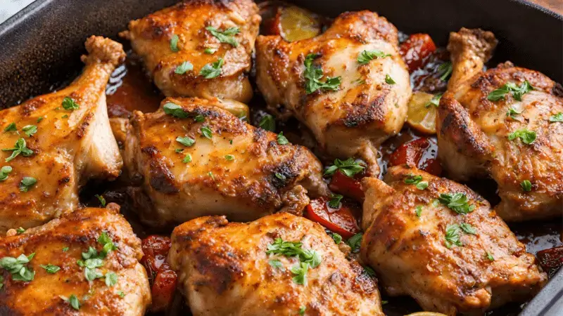 Paprika and Garlic Roasted Chicken Thighs