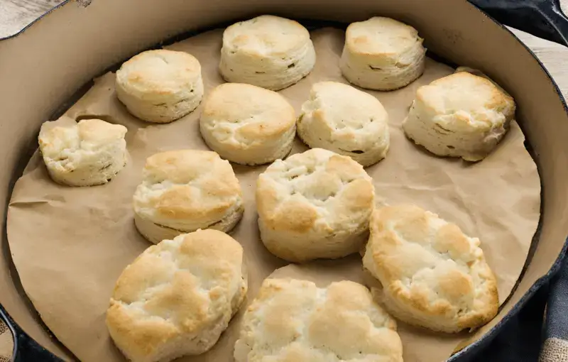 Preparing the Dutch Oven for Biscuits