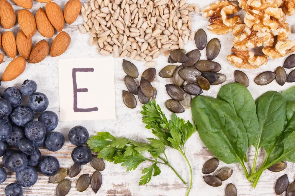 Vitamin E Sources Almonds, sunflower seeds, spinach