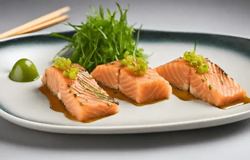 Salmon Tataki Slicing and serving