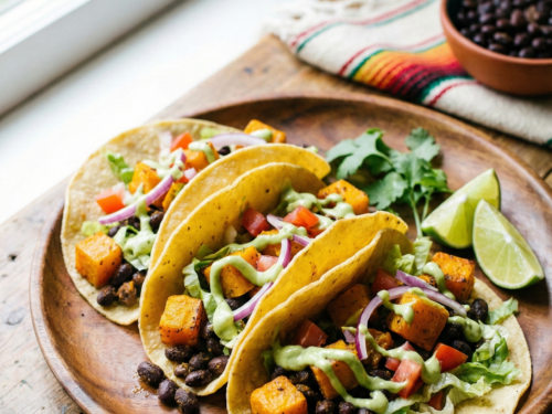 pumpkin and black bean tacos